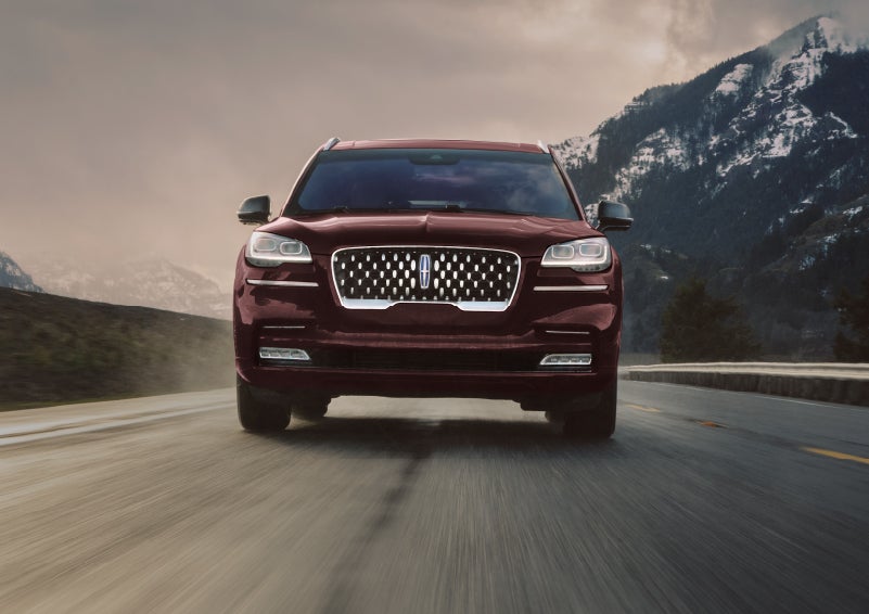 A 2024 Lincoln Aviator® SUV is shown in the Diamond Red exterior color. | Parks Lincoln of Tampa in Tampa FL