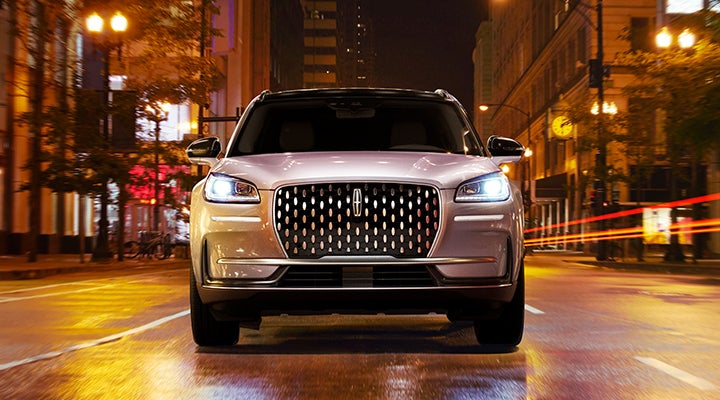 The striking grille of a 2024 Lincoln Corsair® SUV is shown. | Parks Lincoln of Tampa in Tampa FL